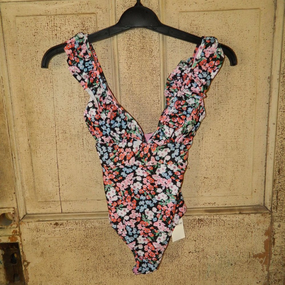 H&M One Piece Ruffle Swimsuit Womens Size XS (GG-12)